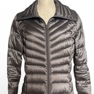 Bernardo Metallic Gray Puffer Lightweight Jacket Size Large